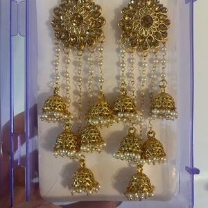 Gold Jhumka Earrings